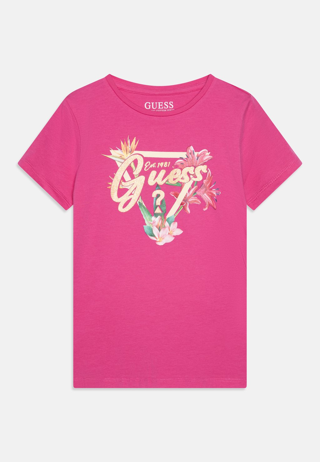 

Футболка с принтом JUNIOR Guess, фуксия