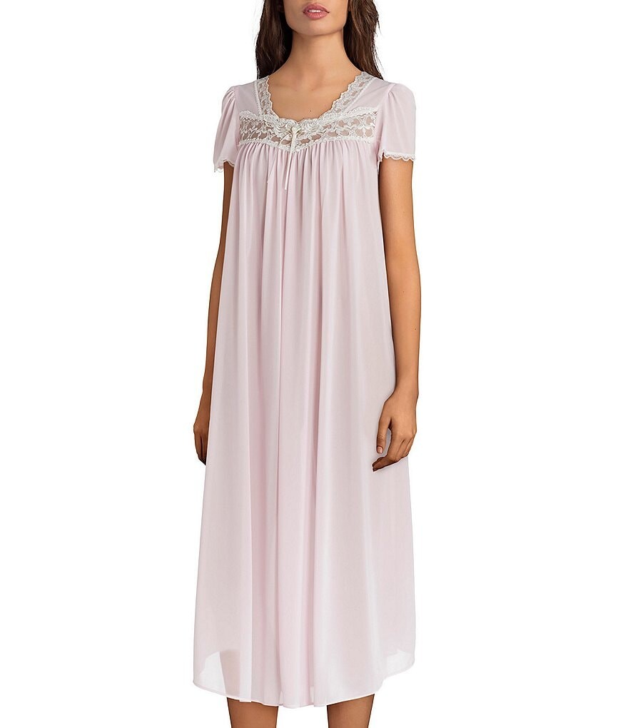 

Длинная однотонная ночная рубашка Miss Elaine Silk Essence, розовый