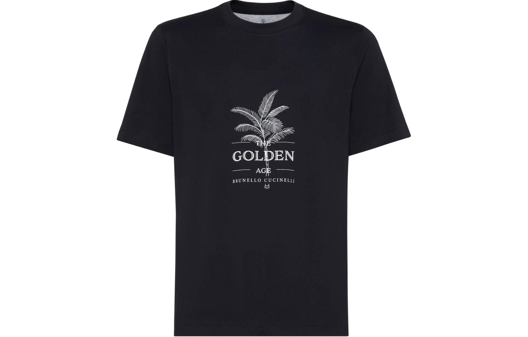 

Футболка с принтом логотипа Brunello Cucinelli, синий