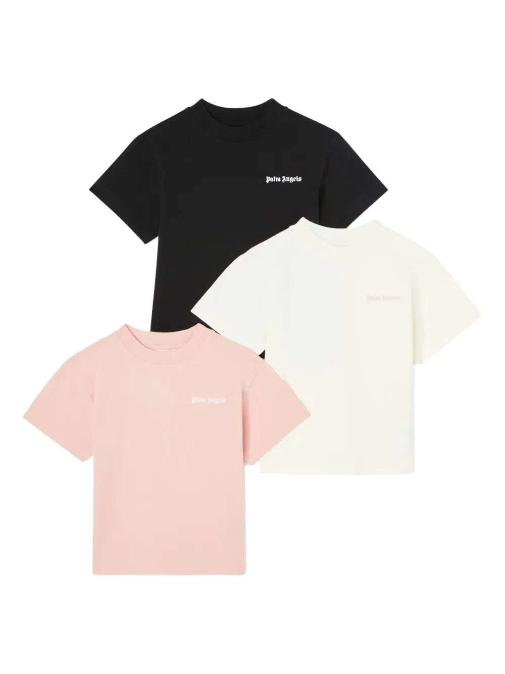 Футболки с логотипом (комплект из трех штук) Palm Angels Kids, черный