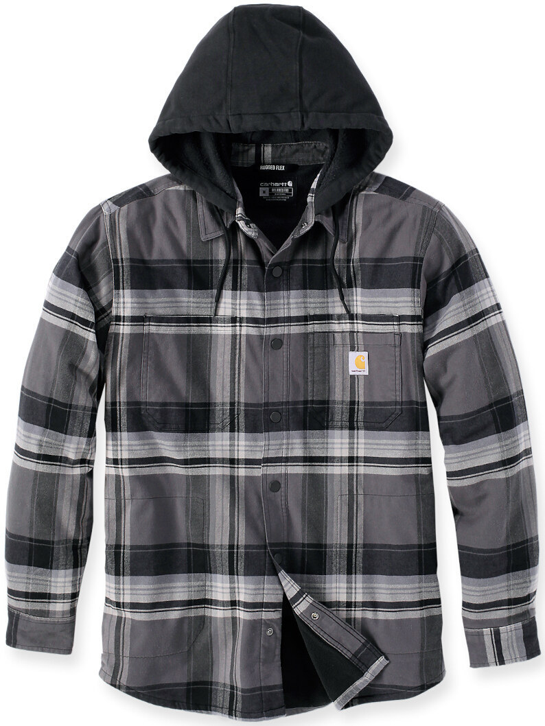 

Рубашка Carhartt Rugged Flex Flannel Hooded Shirt, черный