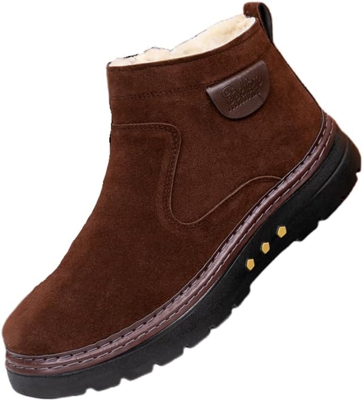 

Зимние мужские высокие теплые сапоги из хлопка, холодостойкие, с антискользящей подошвой, для повседневной носки Fmshi, коричневый