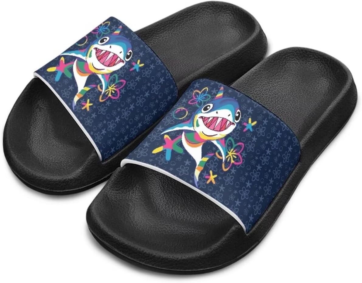 

Детские тапочки, пляжные сандалии, сланцы, шлепанцы для детей унисекс, мальчиков и девочек, подарок для дочерей, сыновей, младших братьев и сестер, черная подошва, размер для маленьких детей 11- для больших детей 3 Qoiuvncy