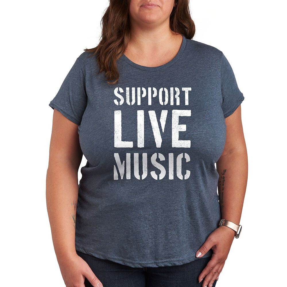 

Футболка с графикой Plus Support Live Music, цвет Heather Blue