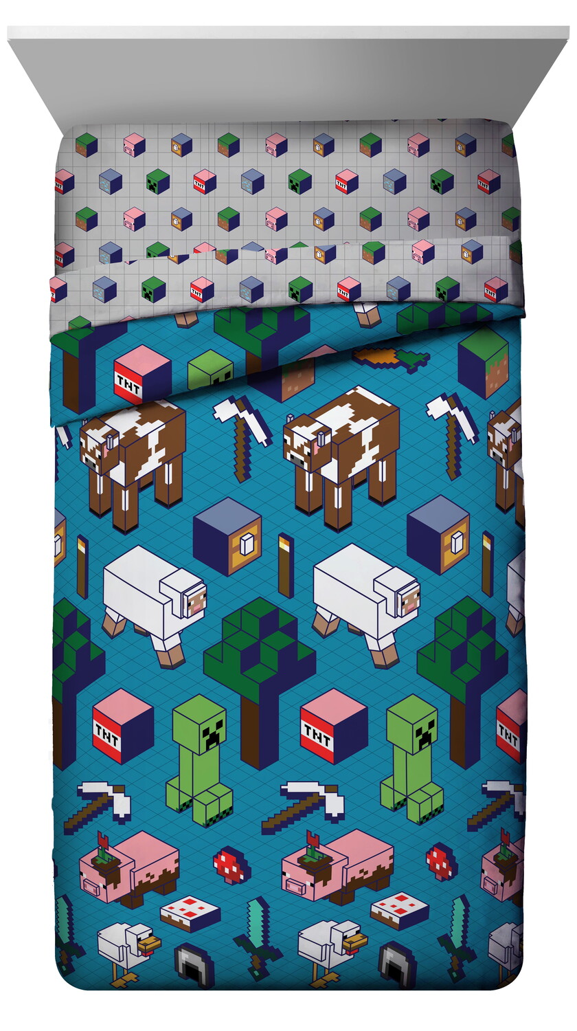 

Комплект постельного белья Minecraft Iso Animals, зеленый