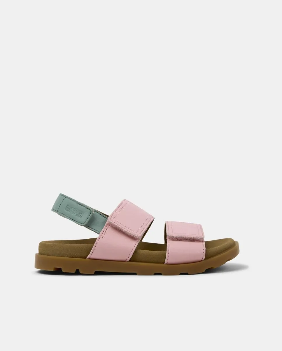 

Детские сандалии Brutus с липучками Camper, розовый