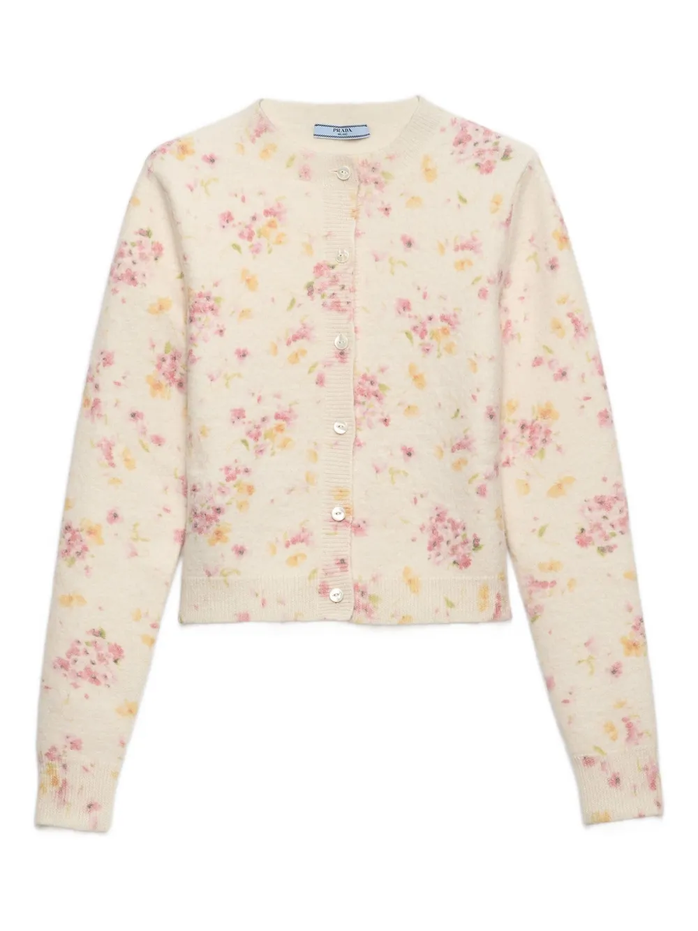 

Кардиган с цветочным узором Prada, нейтральный