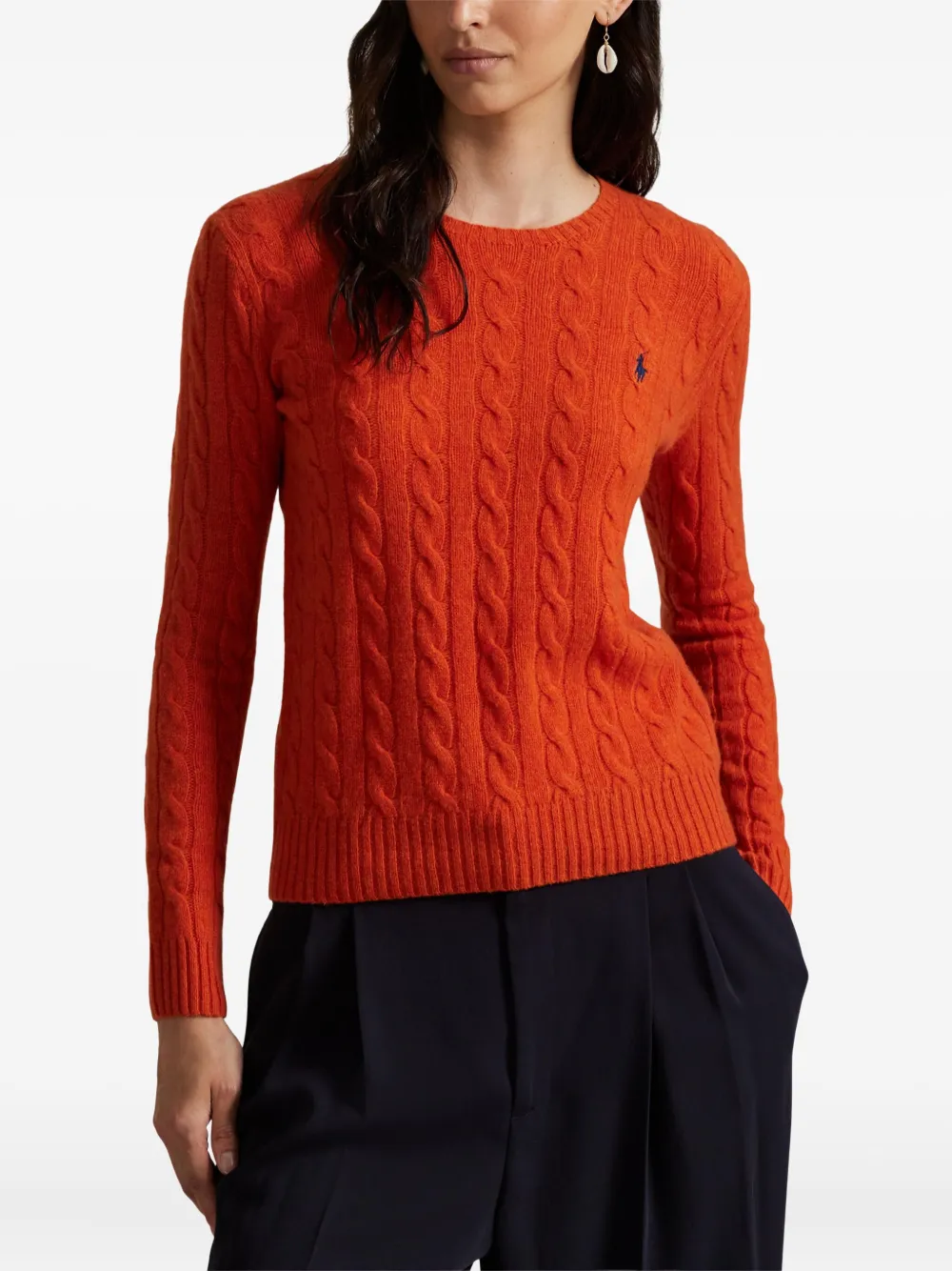 Свитер фактурной вязки POLO RALPH LAUREN, оранжевый — фото 3