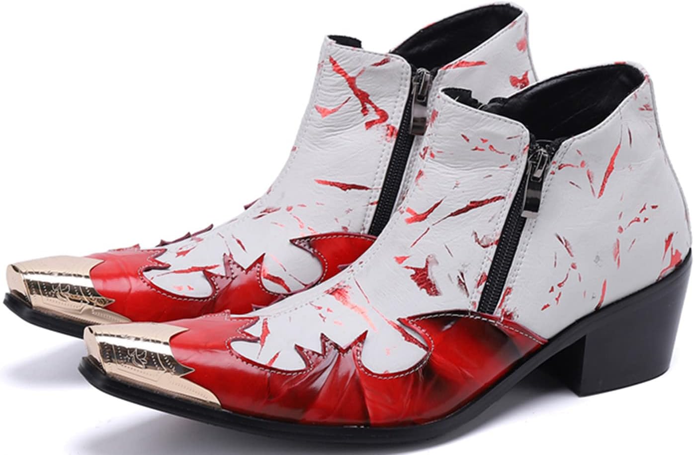 

Мужские ботинки челси Santimon: повседневные, для вечеринок, с металлическим носком, из натуральной кожи, с двойной молнией, двухцветные, модные, в стиле вестерн, ковбойские, дискотечные, для бальных залов, свадеб, смокинга, чукка, серый