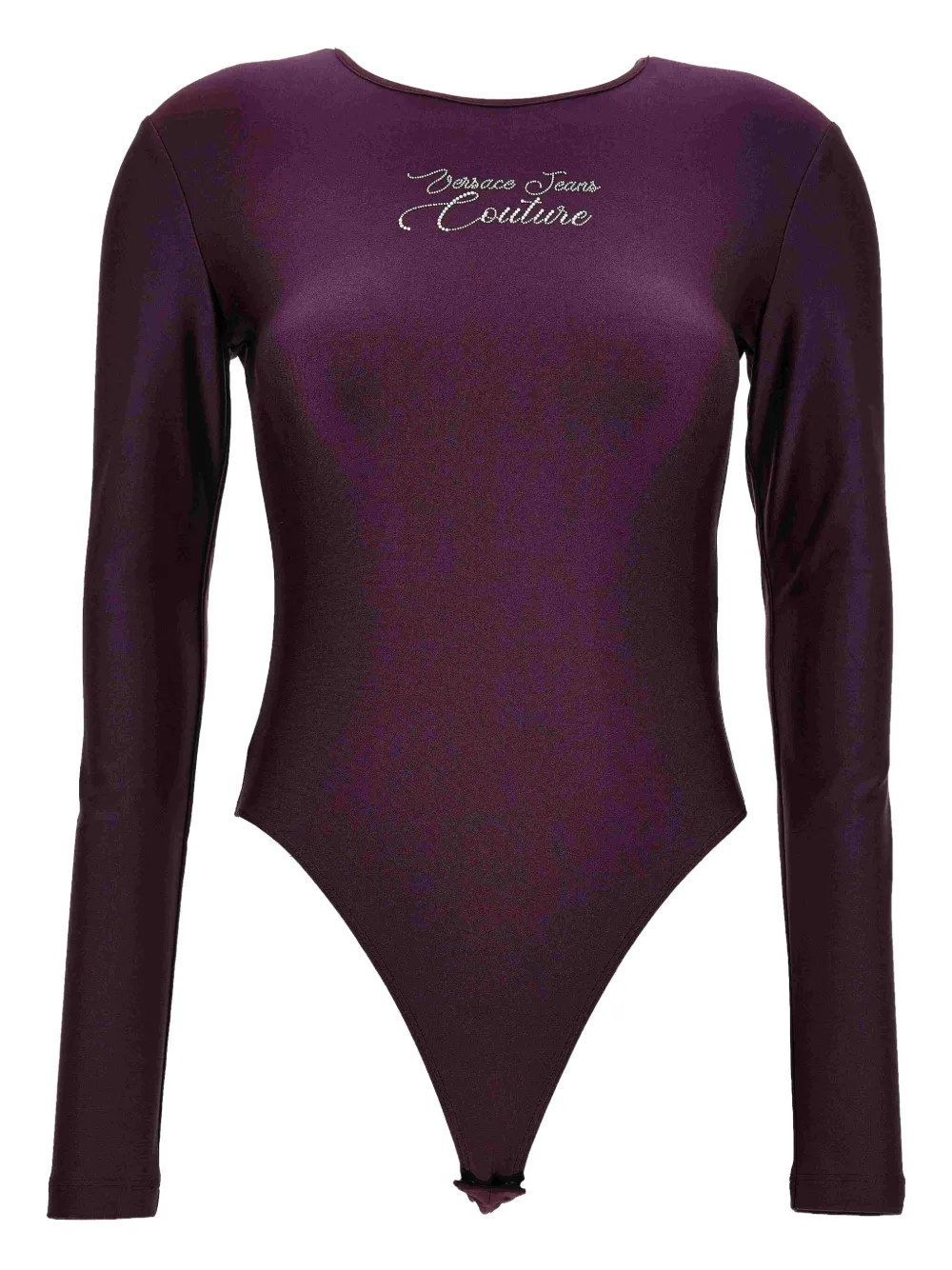 

Боди с длинными рукавами и логотипом Versace Jeans Couture, фиолетовый