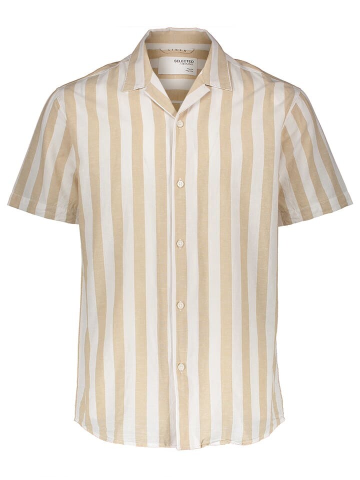 

Рубашка SELECTED HOMME, цвет beige/weiß