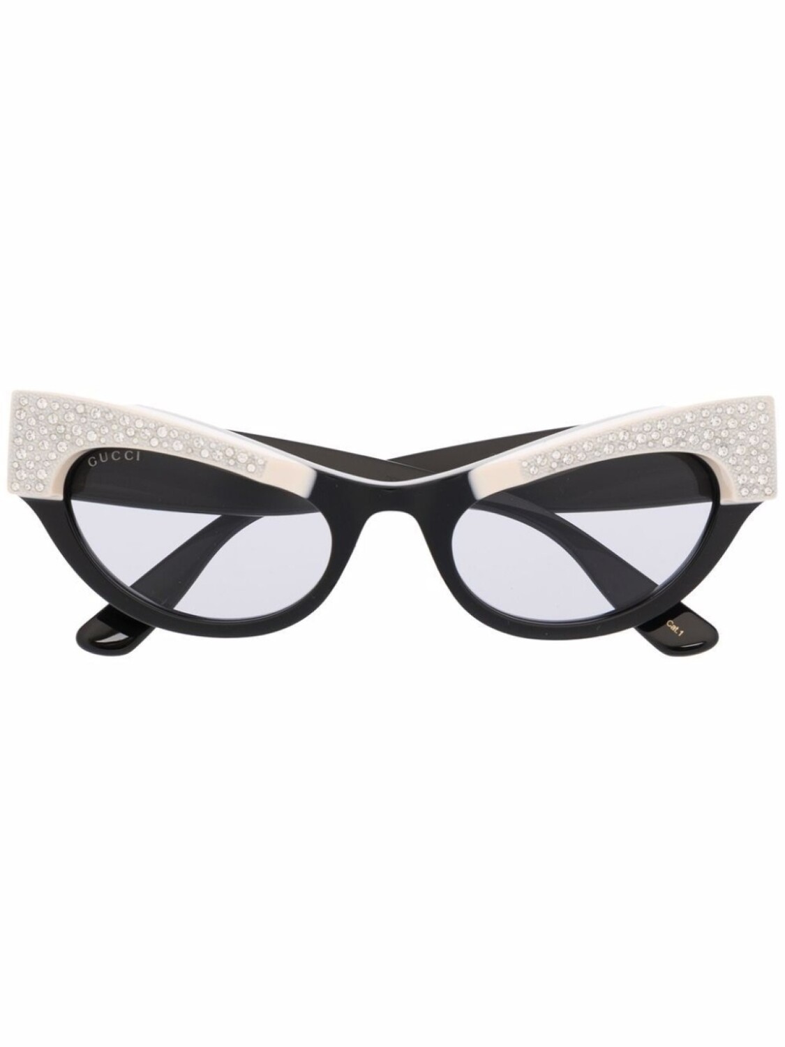

Gucci Eyewear солнцезащитные очки в оправе 'кошачий глаз' с кристаллами, черный