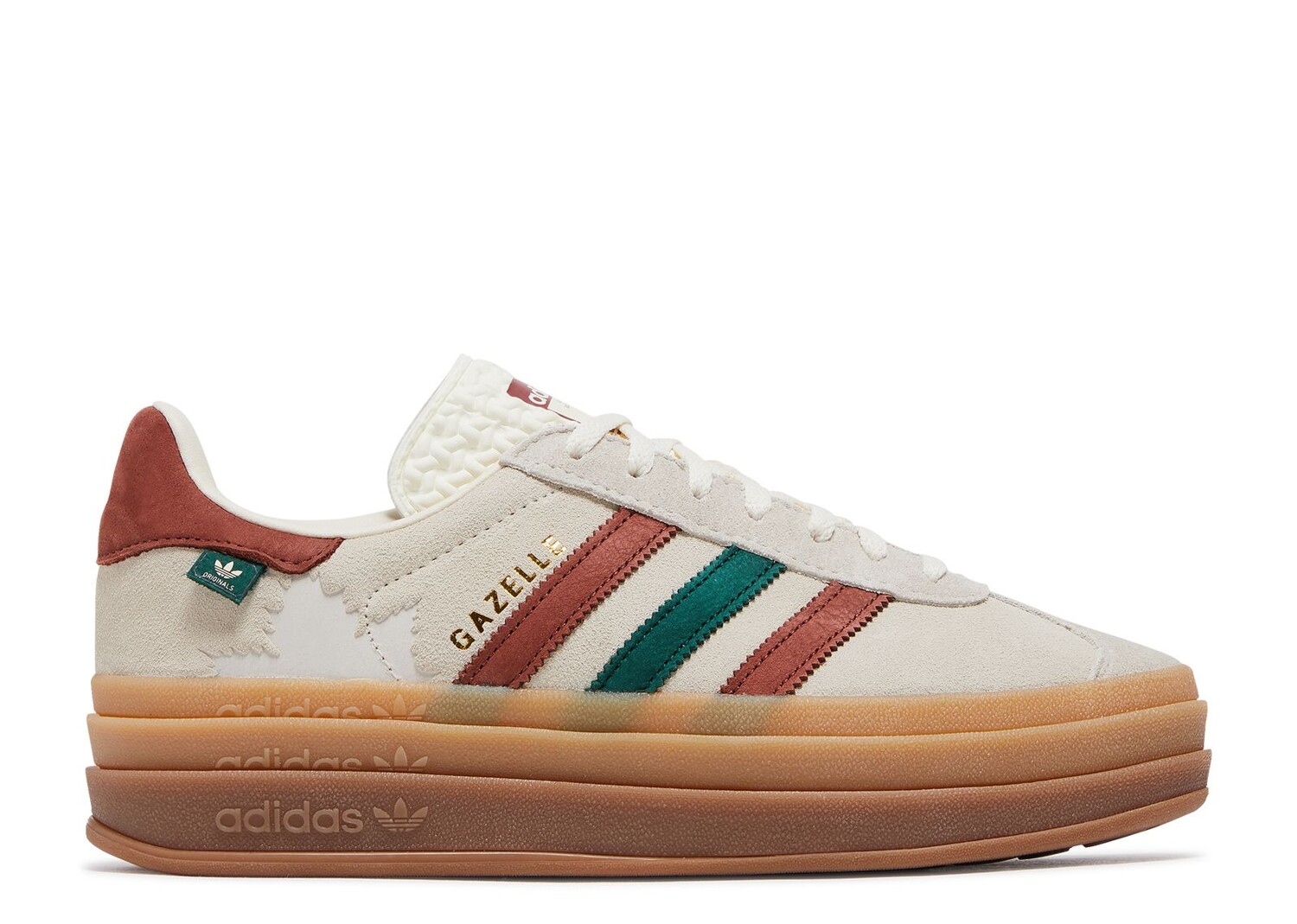 Женские кроссовки Adidas Gazelle Bold 'Maple Leaf', кремовые