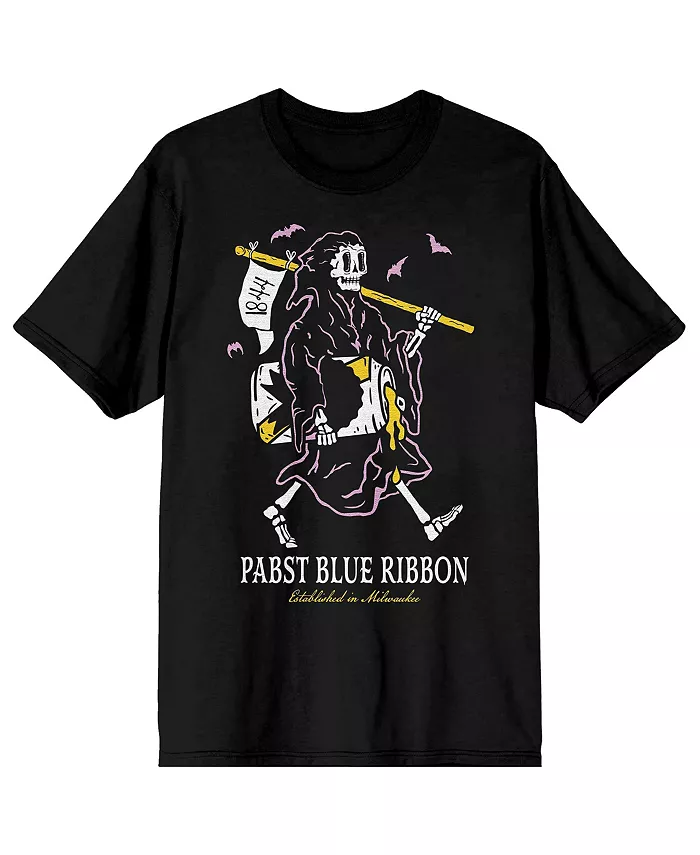 

Футболка с коротким рукавом Big & Tall Grim Reaper черная Pabst Blue Ribbon, черный