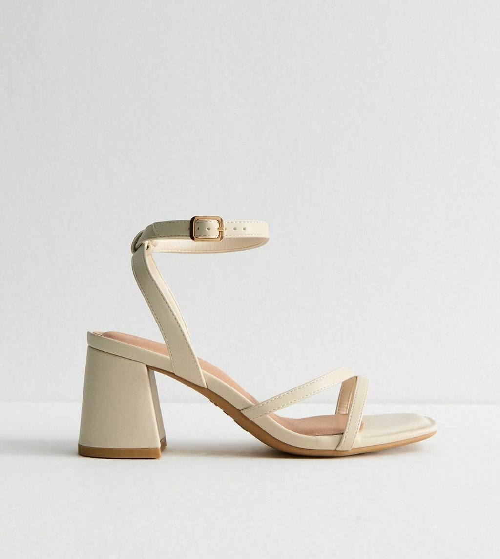 Босоножки на высоком каблуке WIDE FIT BLOCK HEEL New Look Wide Fit, кремовый — фото 4