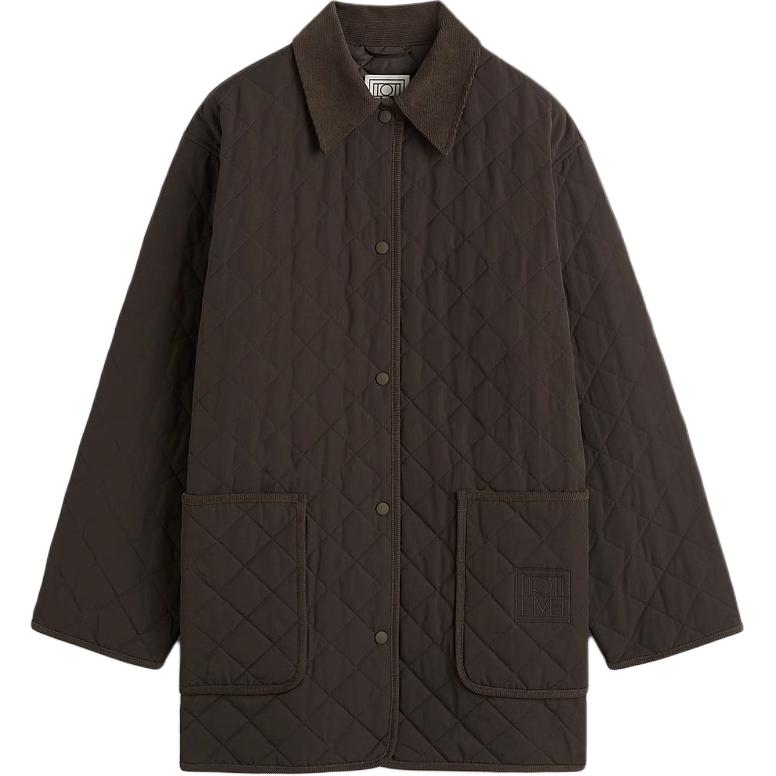 

TOTEME Тотеме стеганая куртка с пуговицами, Dark Coffee Color