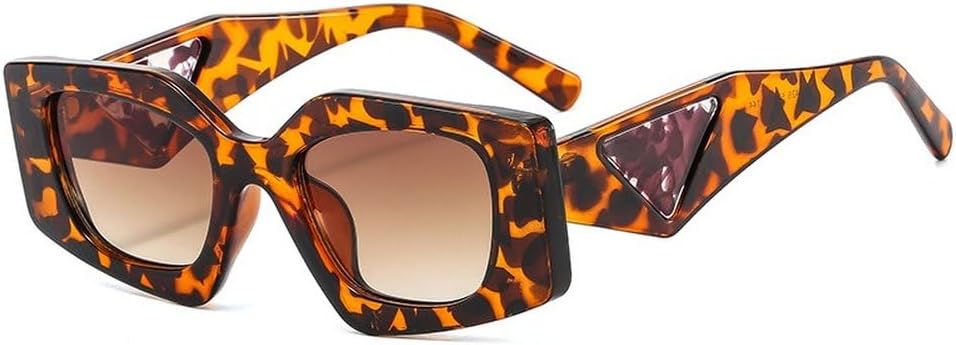 

Популярные модные солнцезащитные очки «кошачий глаз» в форме многоугольника для женщин, ретро-стиль, желейные, с защитой от УФ-излучения UV400, прозрачная оправа для мужчин SKFGNX, Leopard Tea Gradient