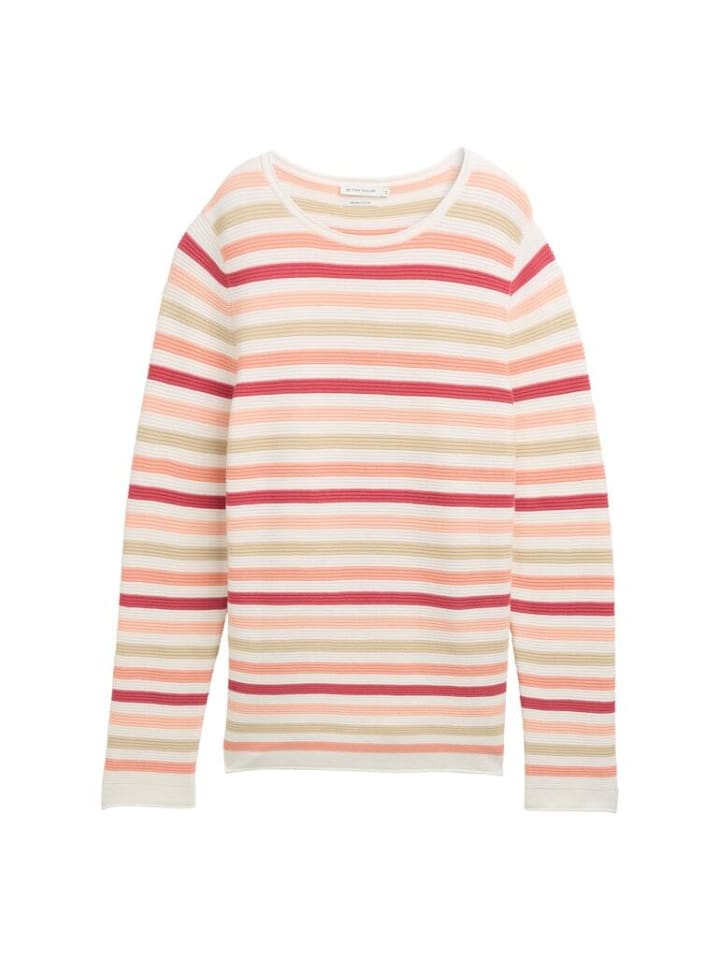 

Пуловер Tom Tailor, цвет peachy knit stripe design