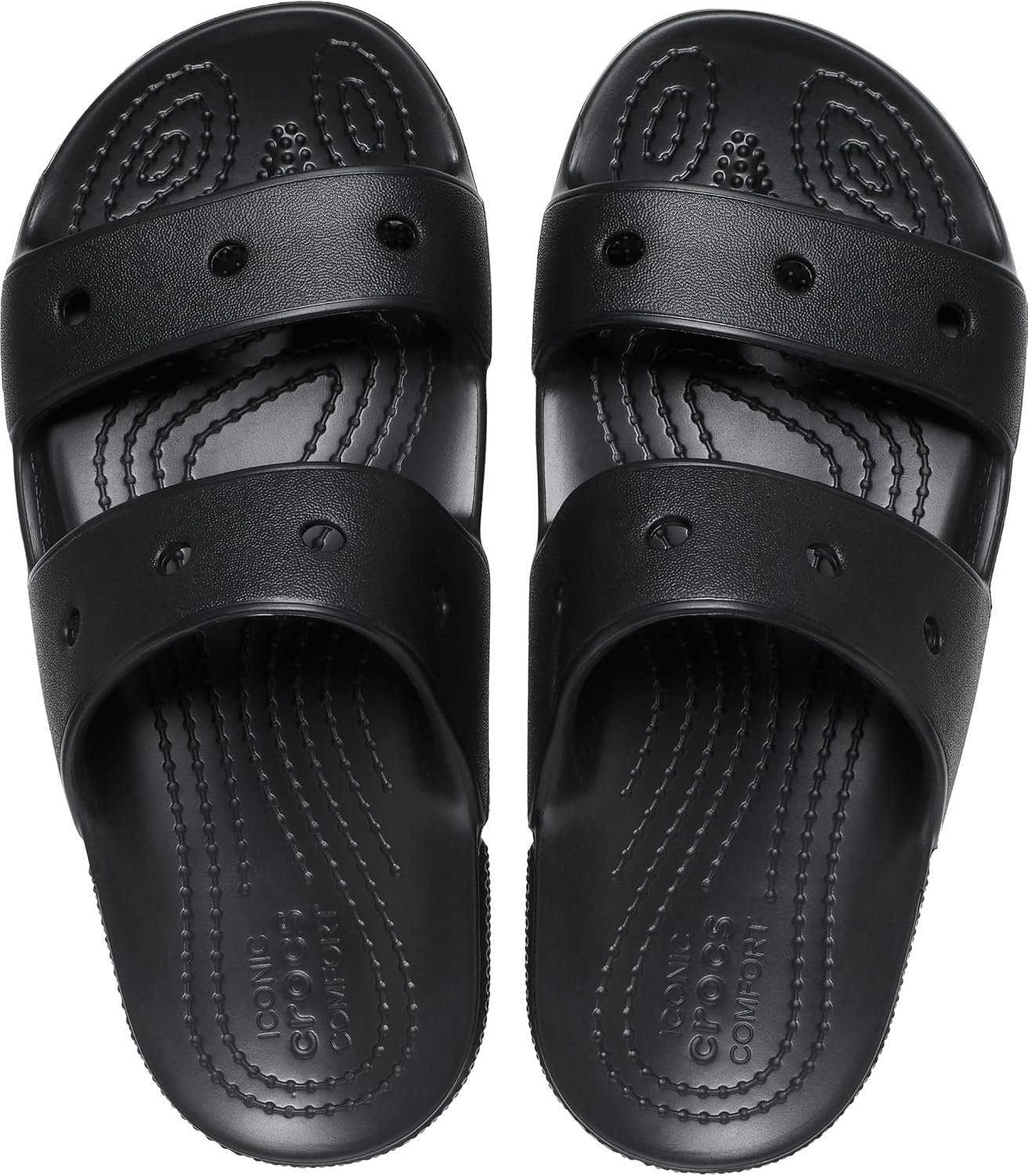Унисекс сандалии Crocs Classic с улыбкой, черный — фото 2