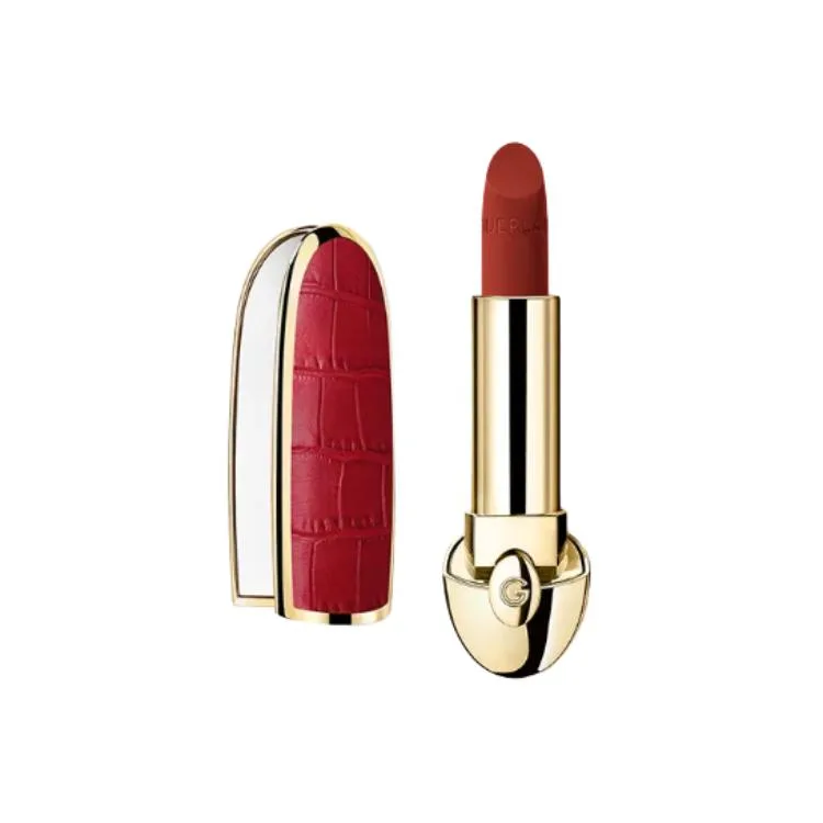 GUERLAIN Темно-красная помада с крокодиловым принтом, кремовая матовая, 3.5 г, #555 Vintage Brick Red