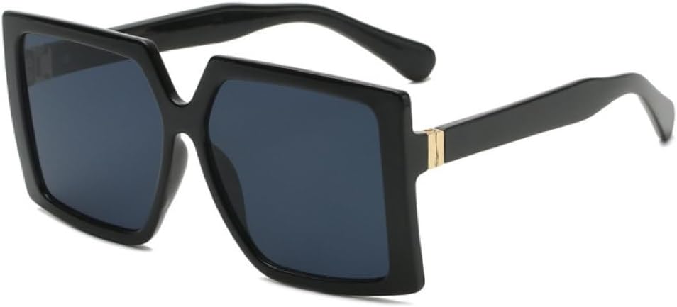 

MUTYNE Большие квадратные солнцезащитные очки для женщин, роскошные, модные, с плоской верхней частью, крупная оправа, черная полоса, винтажные, градиентные, UV400, Black