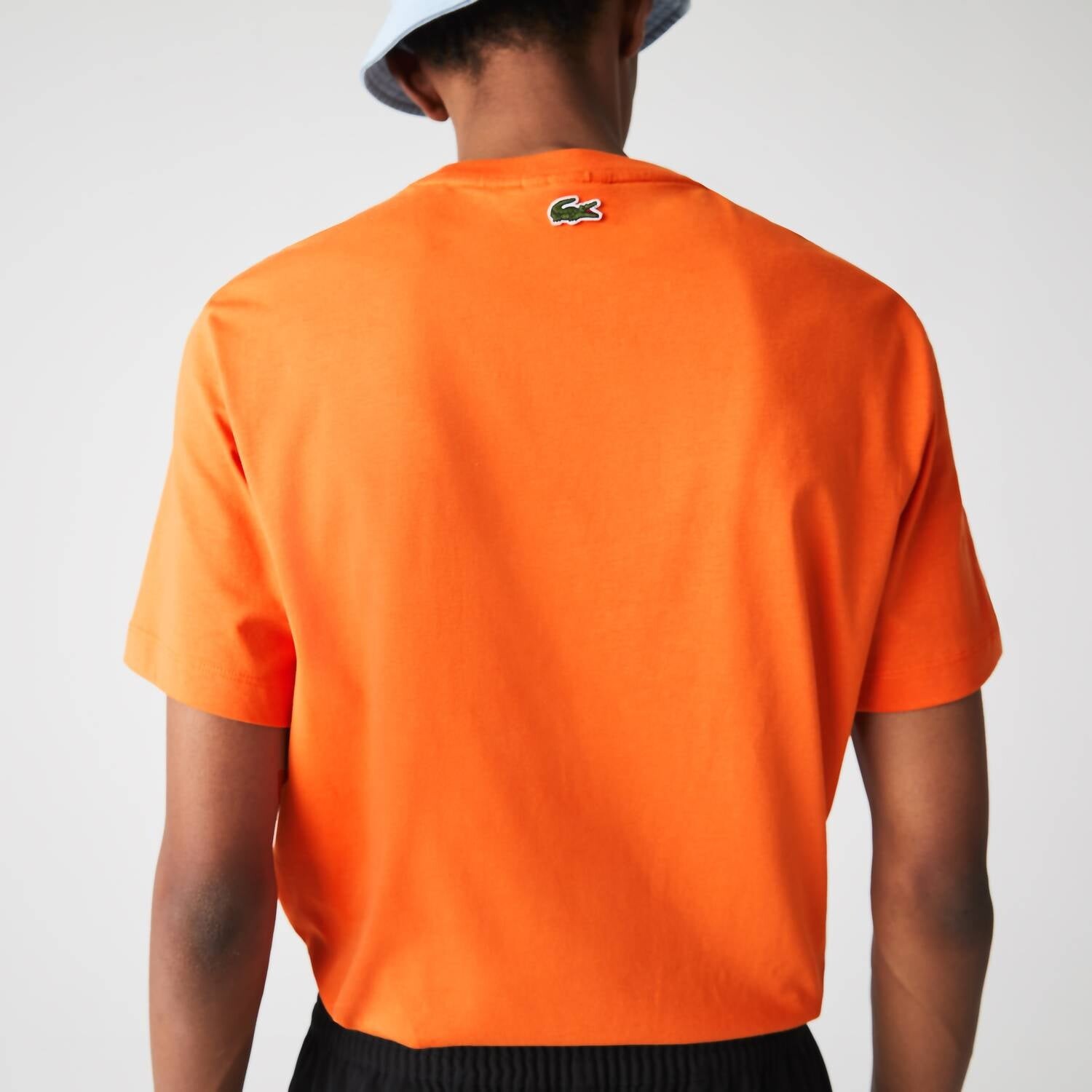 Оранжевая мужская футболка с черепахой Lacoste, оранжевый — фото 4