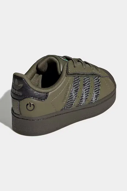 Кроссовки детские Superstar LED Lights Adidas Originals, зеленый — фото 3