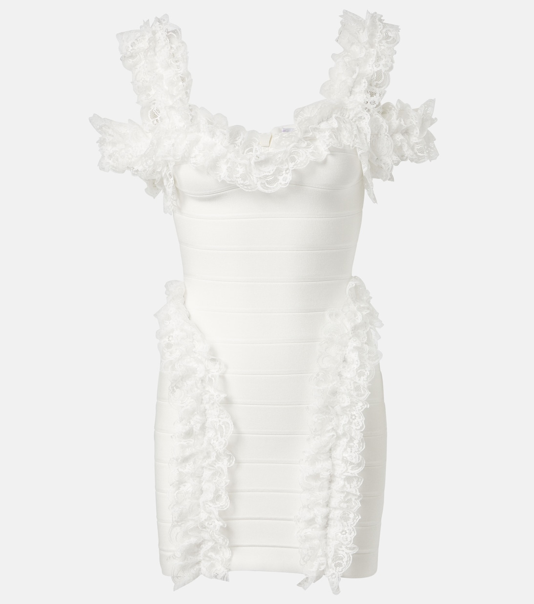 

Мини-платье с кружевной отделкой от Christopher Kane Self-Portrait, белый