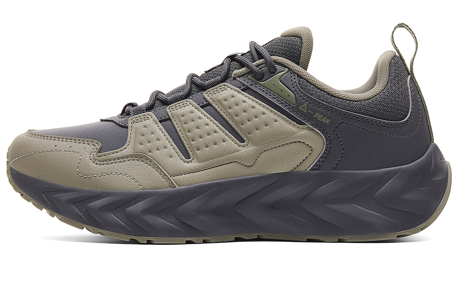 

Амортизация отскок устойчивость к истиранию дышащий низкий верх повседневные беговые кроссовки men's gray cyan PEAK, серый