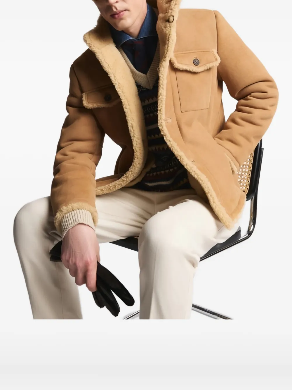 

Полевой замшевый жакет Fay, коричневый