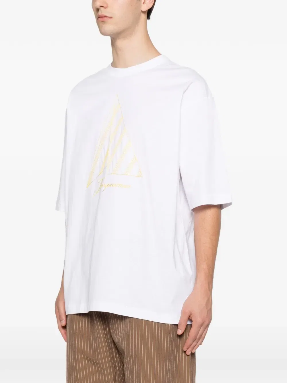 Футболка с вышитым логотипом в виде парусника JACQUEMUS, коричневый — фото 3
