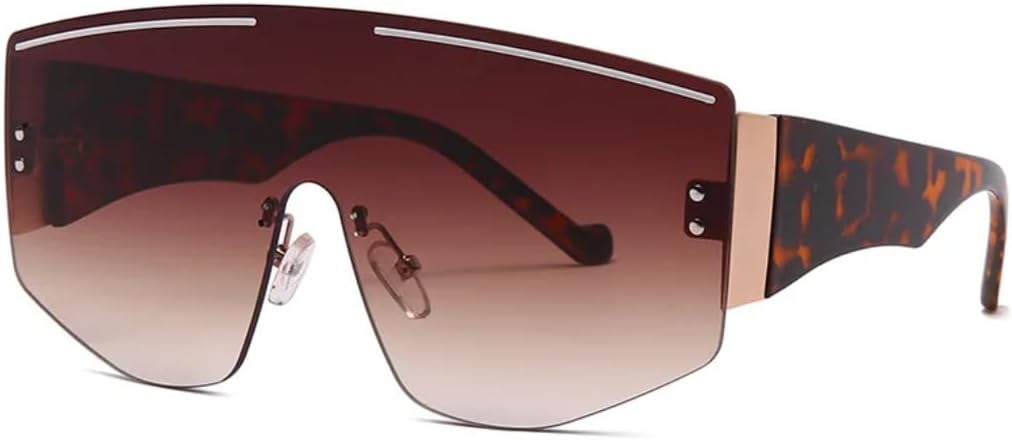 

Модные безободковые солнцезащитные очки большого размера для женщин, с заклепками, для мужчин, винтажные большие солнцезащитные очки с защитой от УФ-излучения UV400 TKKTLLT, C6