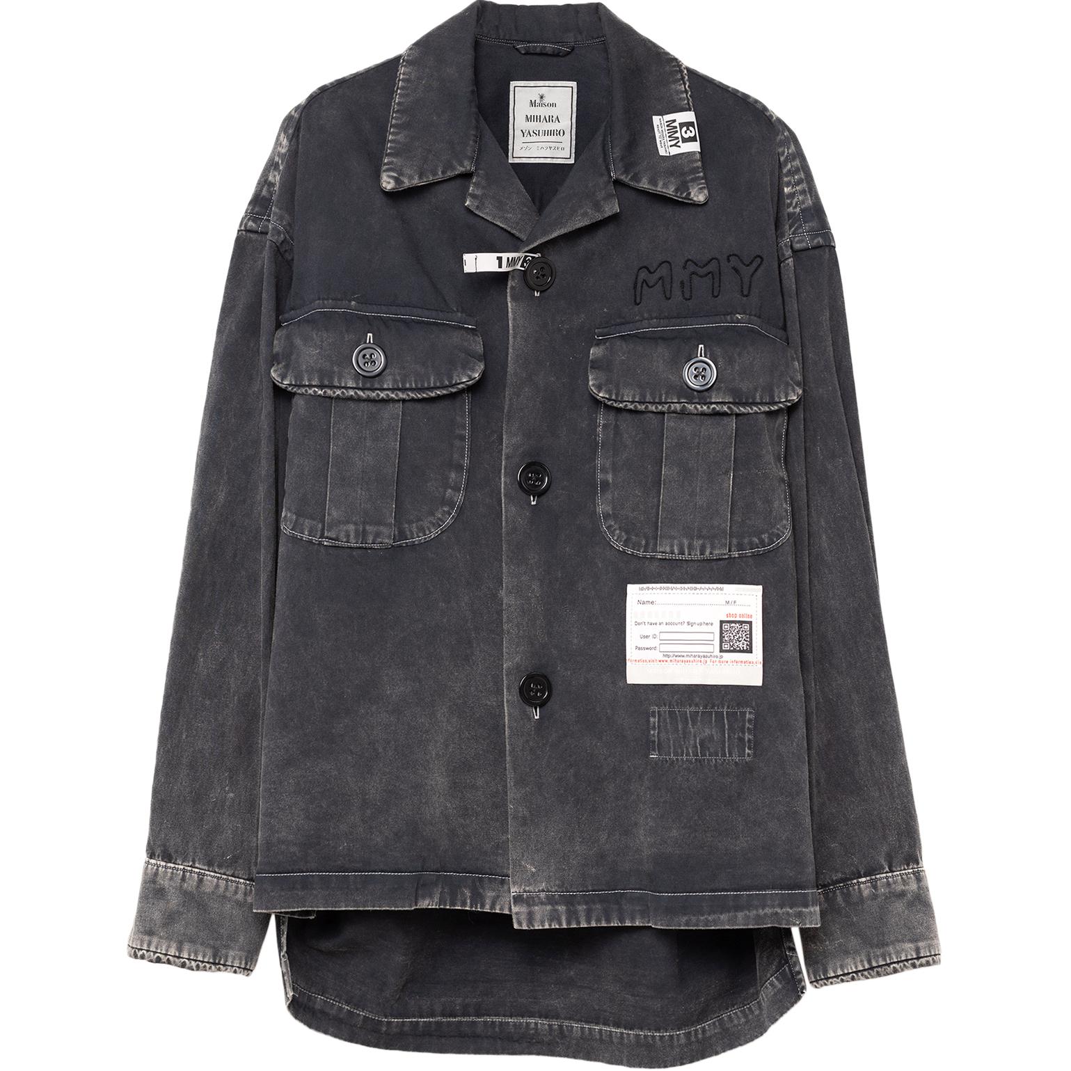

Джинсовая рубашка с эффектом выцветания Maison Mihara Yasuhiro, черный
