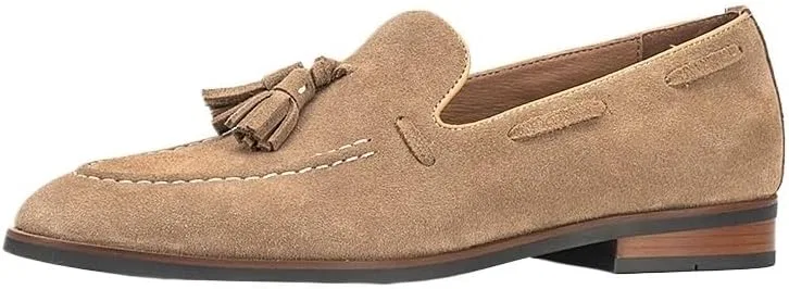 Лоферы кожаные замшевые Men's Suede Leather Refine Dress Comfort Loafer, бежевый UOPYNE