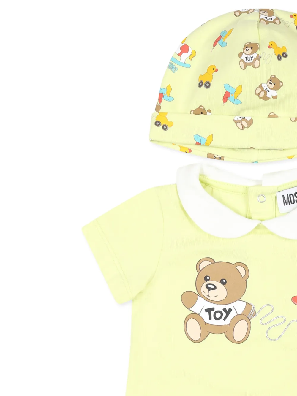 Комплект для новорожденного с принтом Teddy Bear Moschino Kids, желтый — фото 3