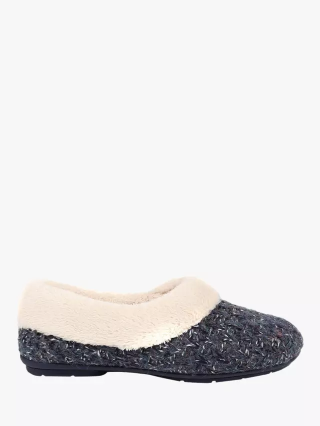 Тапочки Jones Bootmaker Cariana Faux Fur, темно-синий