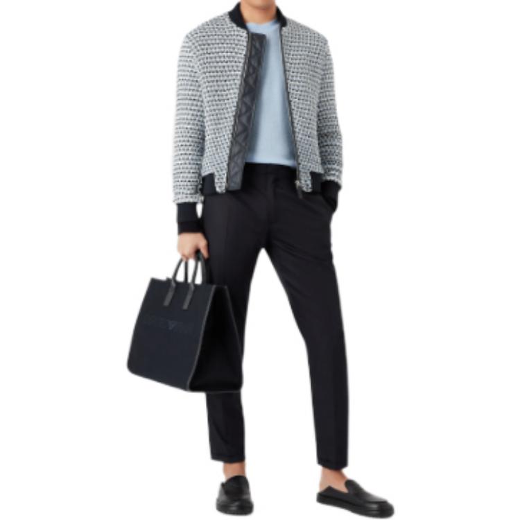 Свитер из кашемира мужской светло-голубой EMPORIO ARMANI — фото 3
