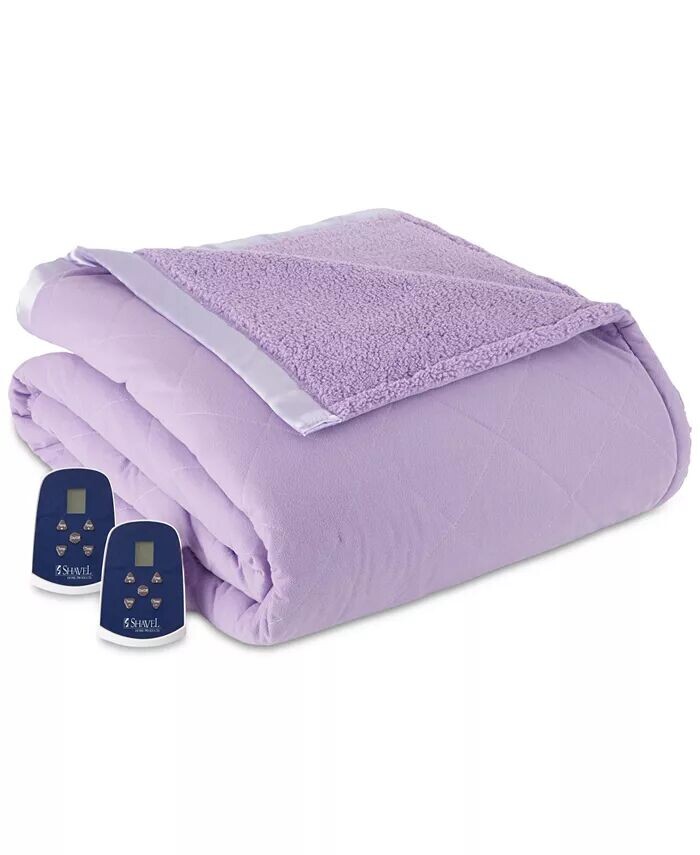 

Двустороннее электрическое одеяло Micro Flannel и Sherpa Shavel, фиолетовый