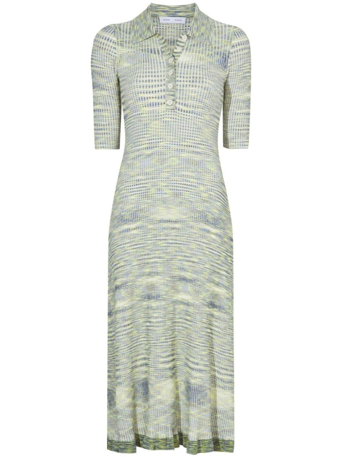 

Платье-поло в рубчик Space Dye Proenza Schouler White Label, синий