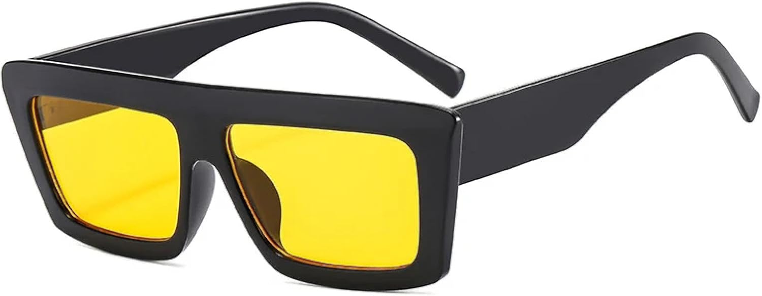 

Модные солнцезащитные очки в крупной оправе для женщин и мужчин, трендовые, роскошные, для уличной фотографии и активного отдыха, солнцезащитные очки UV400 TKKTLLT, Black Yellow