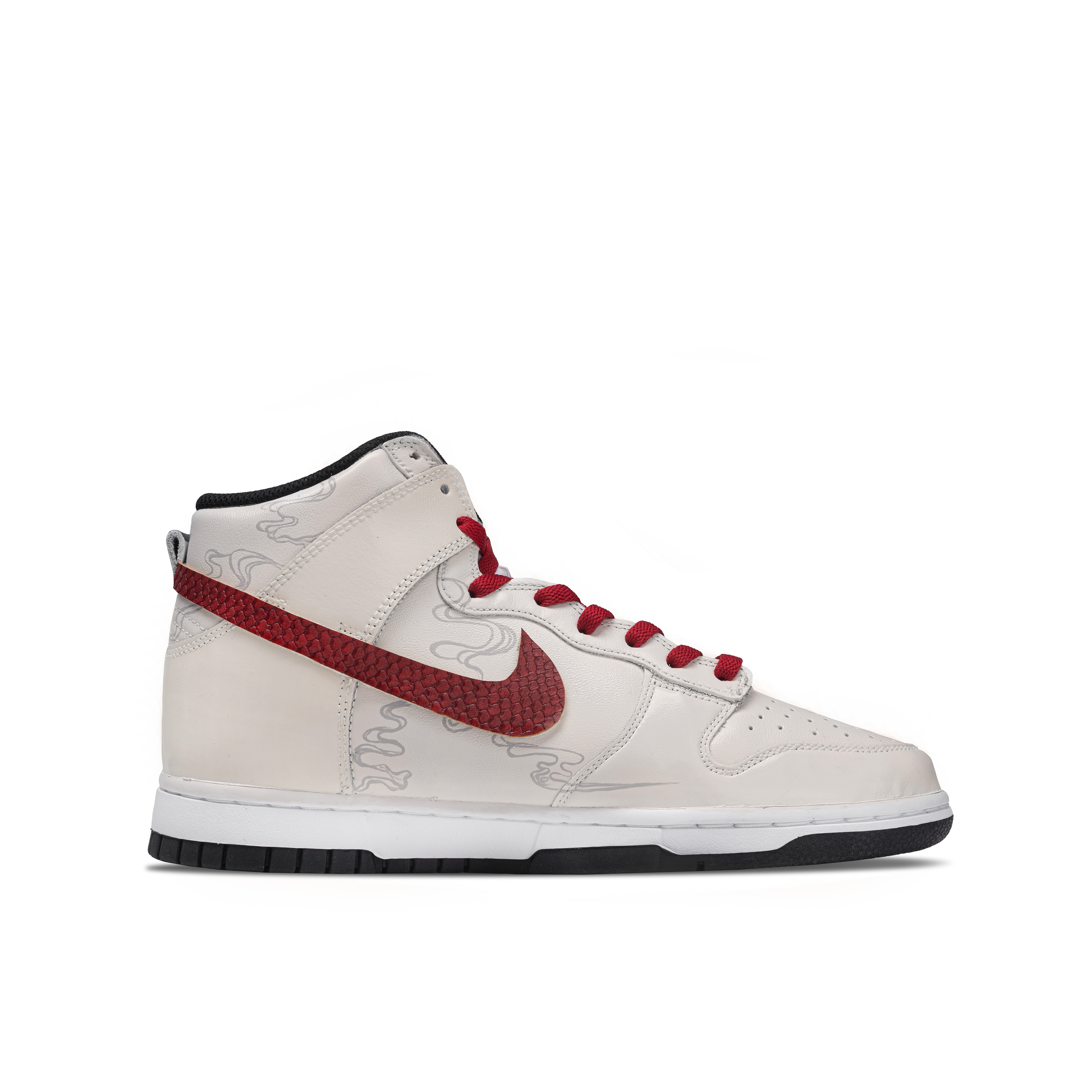 Nike Dunk Ma Yu Yun Jin покрытие высоты увеличивающие высокие топ скейтборд обувь унисекс beige white red — фото 4