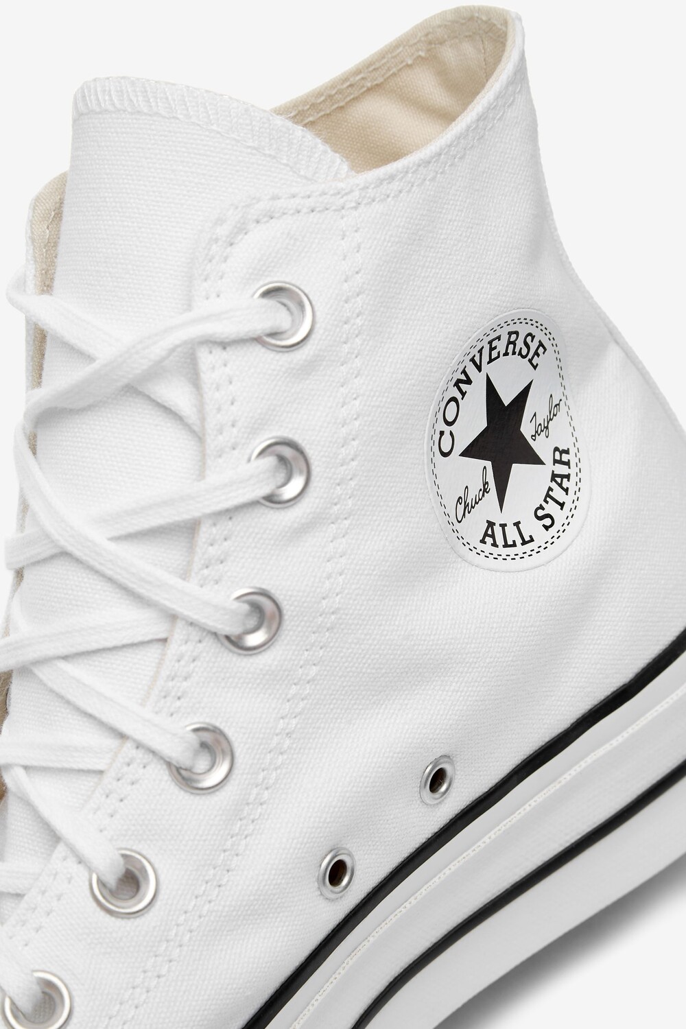 Светло-розовые спортивные кроссовки с высоким верхом на платформе Converse, белый — фото 3