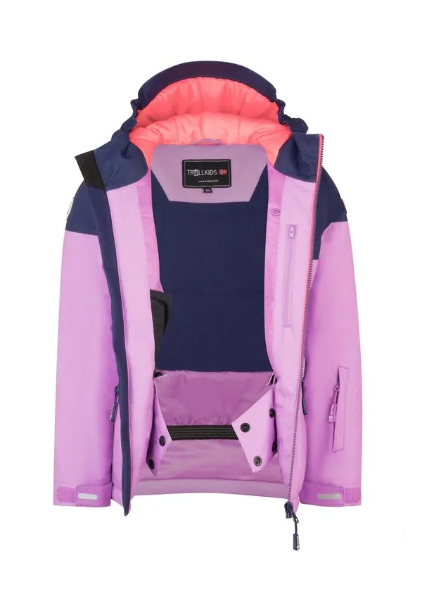 Лыжная куртка hallingdal Trollkids, Light Violet/Deep Violet/Coral Pink — фото 3