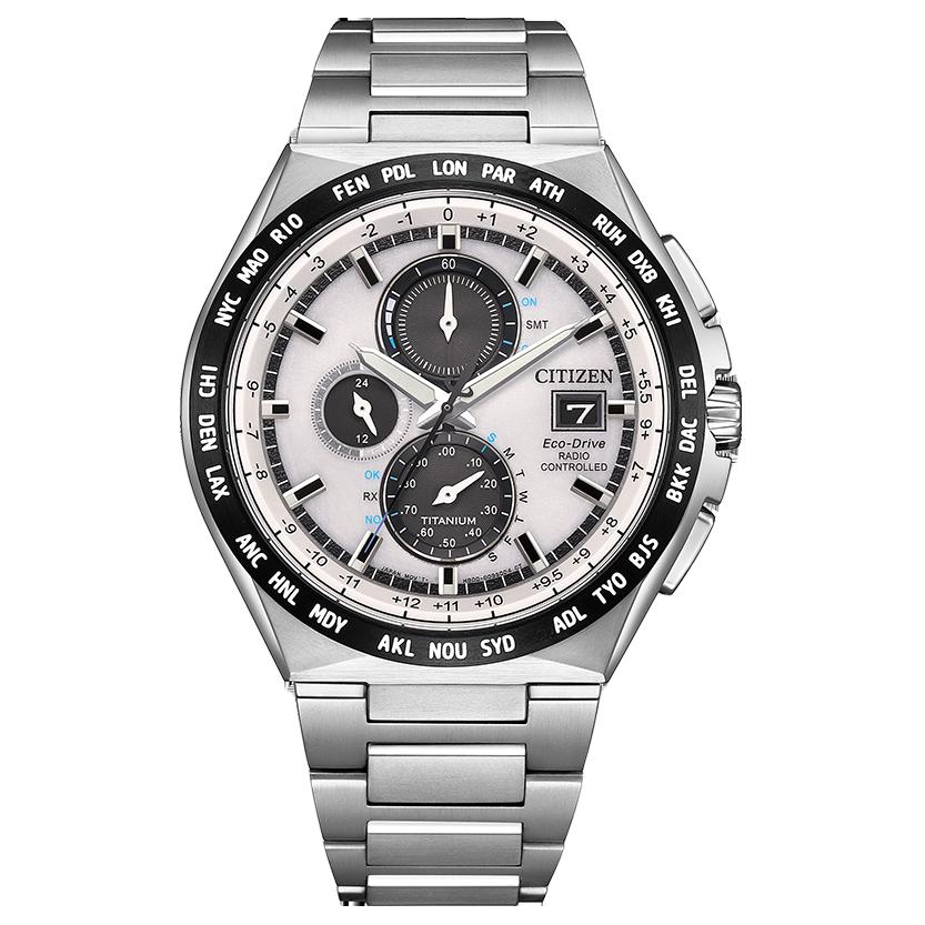 

CITIZEN Часы Airborne Eagle Series с радиоуправлением, кварцевый механизм, ремешок из титанового сплава, мужские часы, белый циферблат