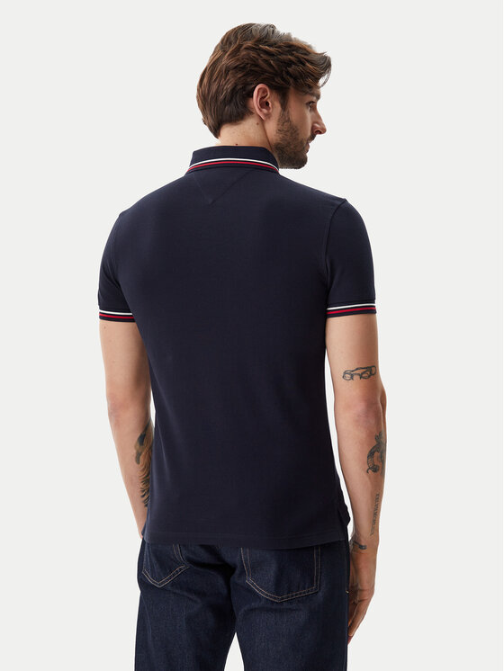 Рубашка поло облегающего кроя Tipped MW0MW37346 Tommy Hilfiger, синий — фото 3