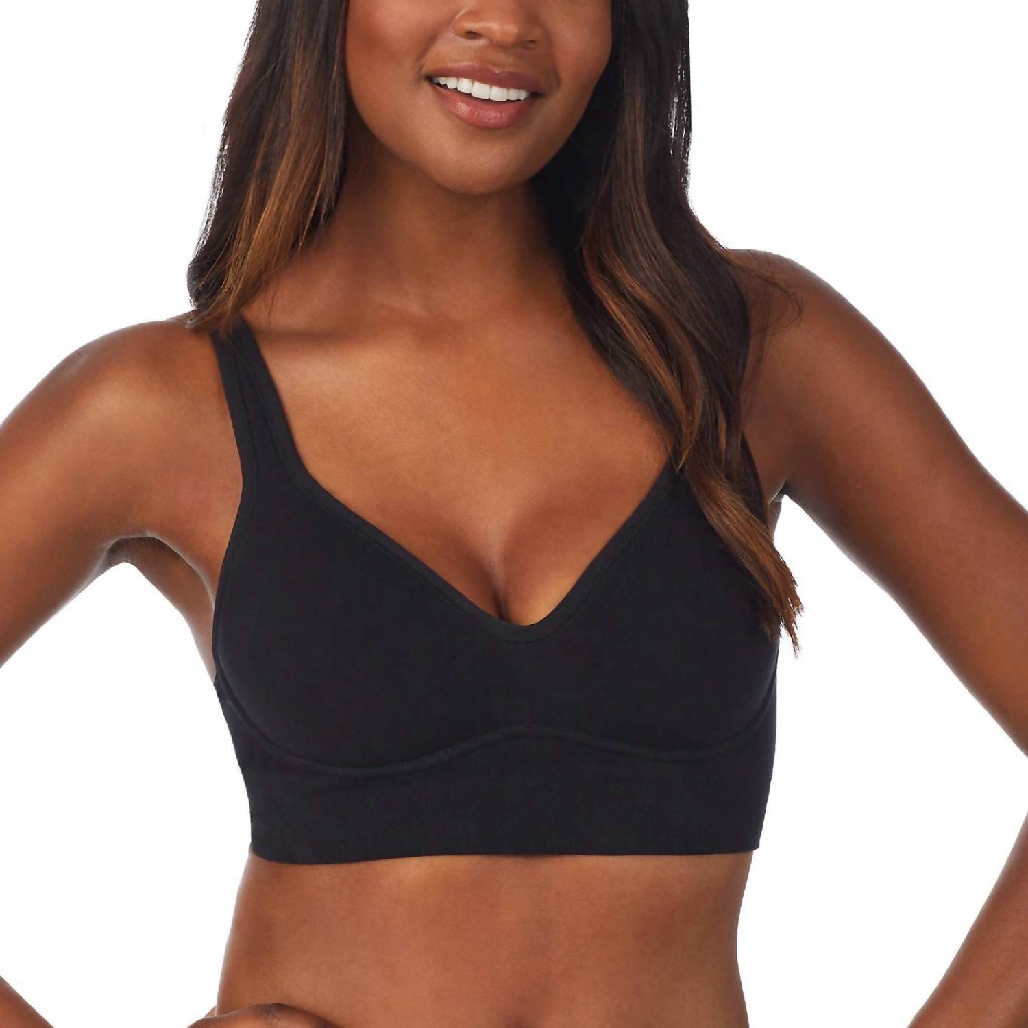 

Бюстгальтер Cabana Cotton Seamless Built Up Wirefree черного цвета On Gossamer