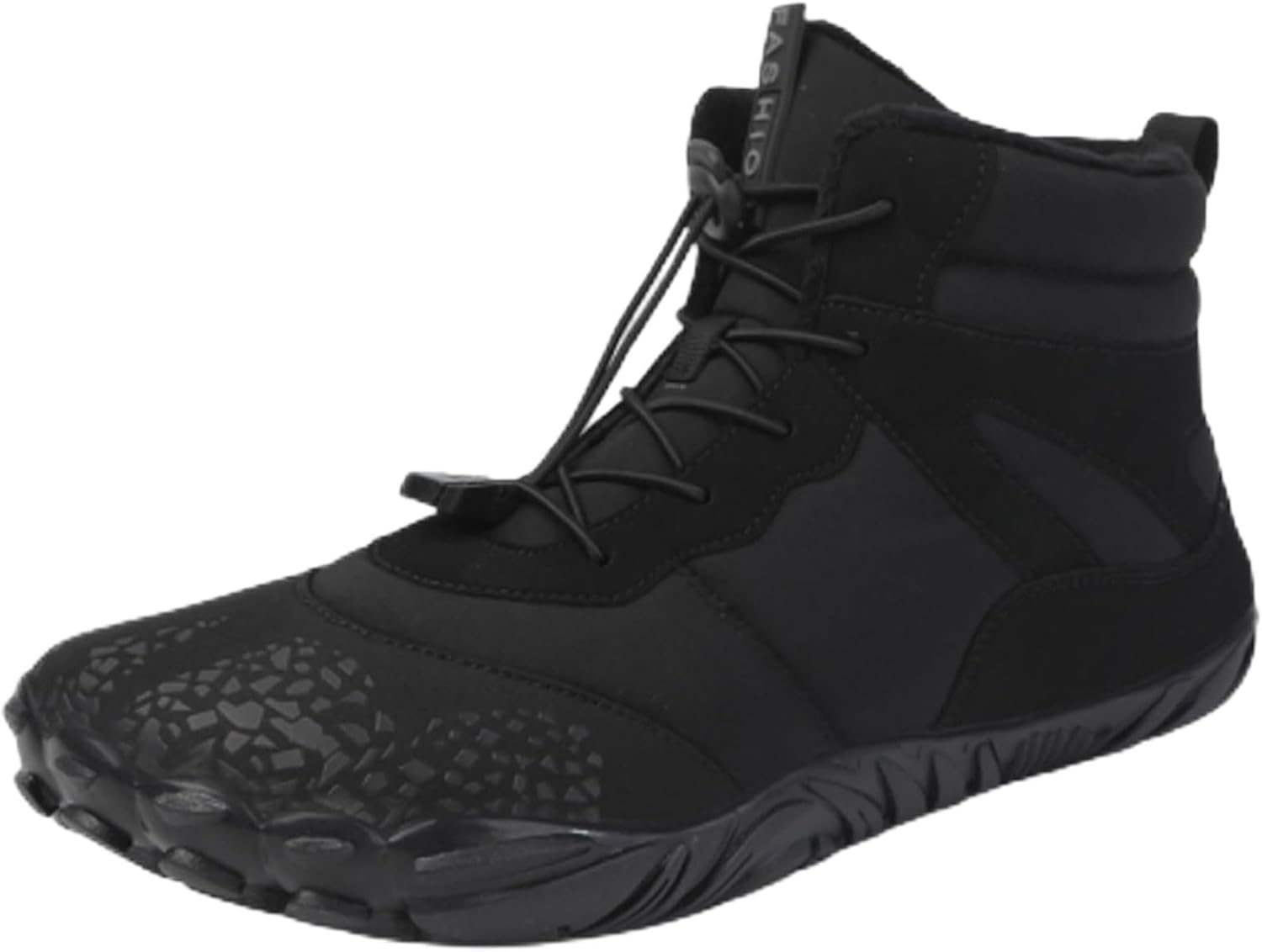 

Зимние походные босоножки для женщин и мужчин, водонепроницаемые походные туфли с широким носком, минималистичные теплые ботинки на снег с нулевым каблуком, обувь на каждый день Zureto, черный