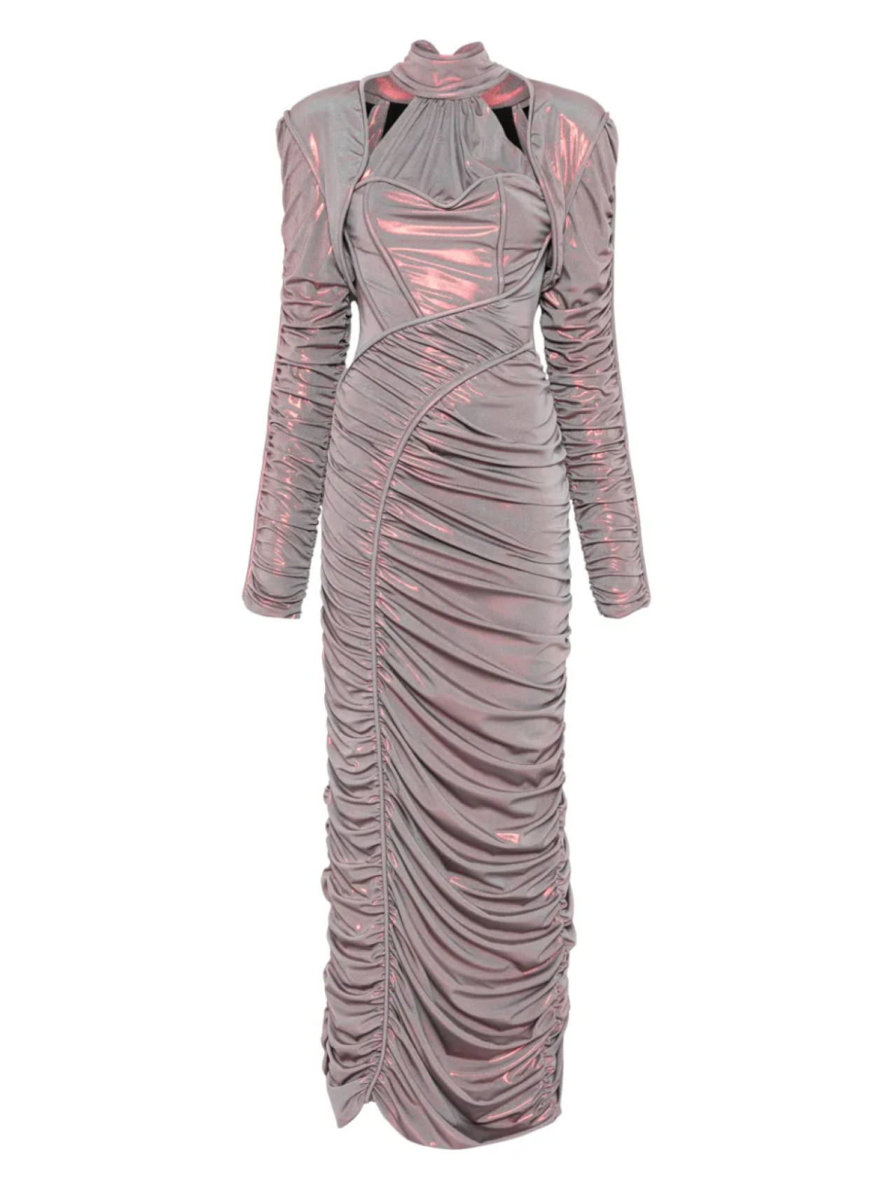 

Длинное платье с голографическим эффектом MITILIANE COUTURE, серый