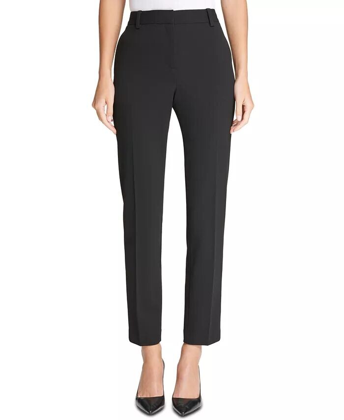 

Прямые брюки из эластичного крепа Essex DKNY, черный