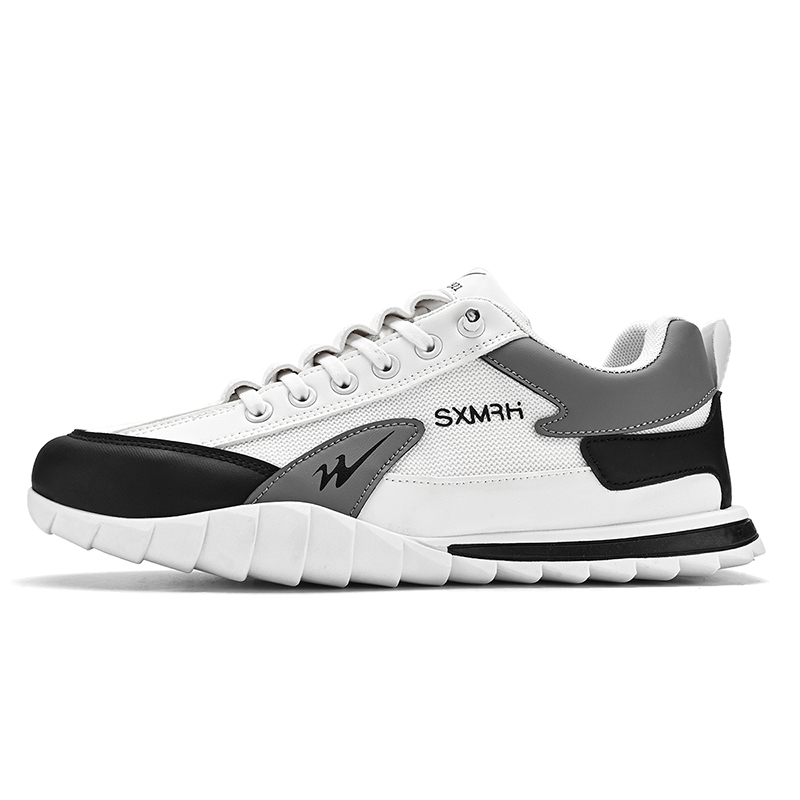 

Легкие повседневные кеды мужские бело-серые бинарные